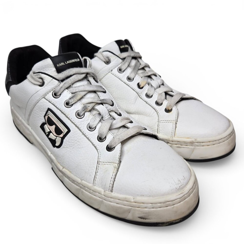 Karl Lagerfeld Sneakers Men Raised Head Logo Pebble Leather Chunky Designer 12M